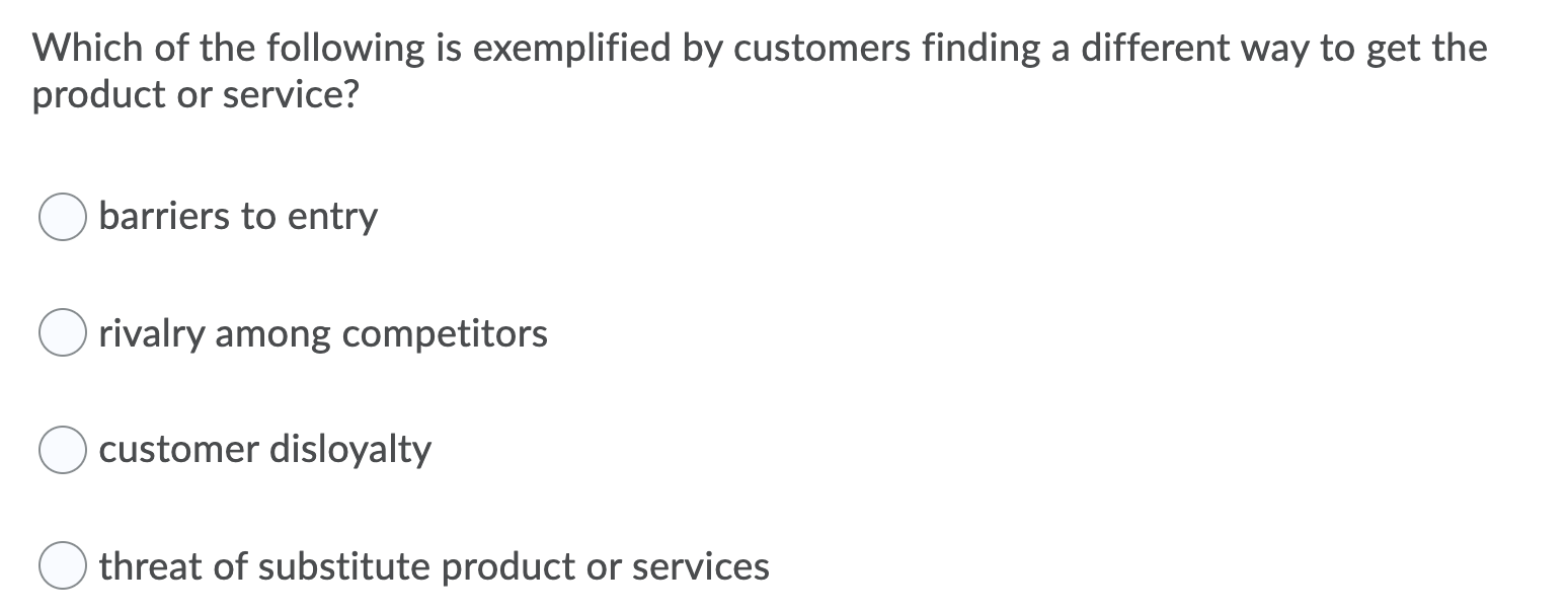 Which of the following is exemplified by