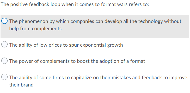 The positive feedback loop when it comes to