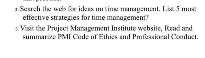 2. Search the web for ideas on time management.