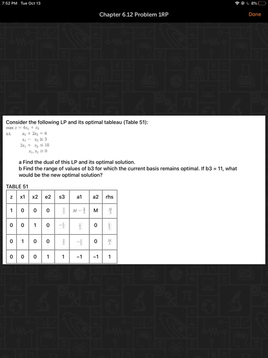 7:52 PM Tue Oct 13 Chapter 6.12 Problem 1RP Done