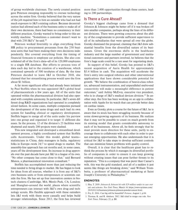 Your case analysis for Johnson & Johnson will be