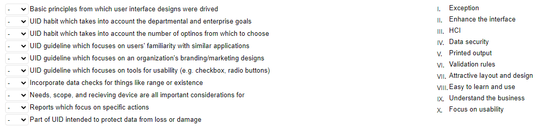Basic principles from which user interface