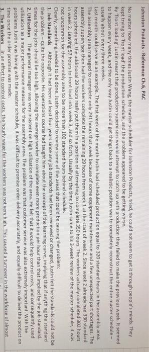 Johnston Products - Reference Ch.6, PAC No matter