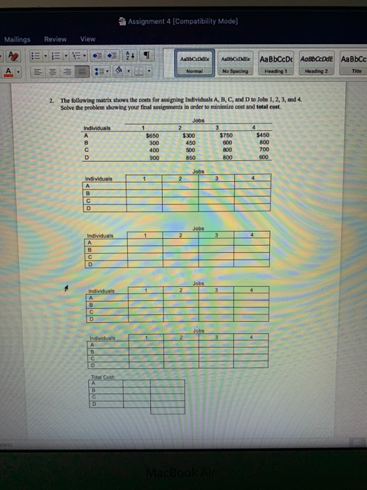 a Assignment 4 [Compatibility Mode] References