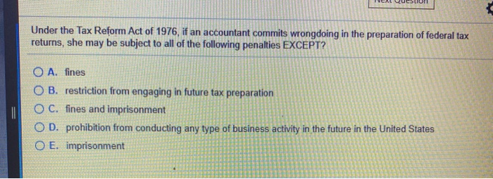 Under the Tax Reform Act of 1976, if an