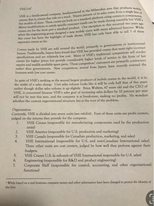 VHE Ld VHE is fatnily owned company,