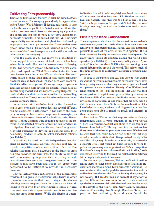 Your case analysis for Johnson & Johnson will be