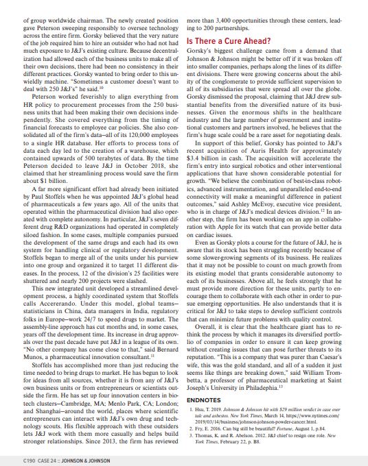 Your case analysis for Johnson & Johnson will be