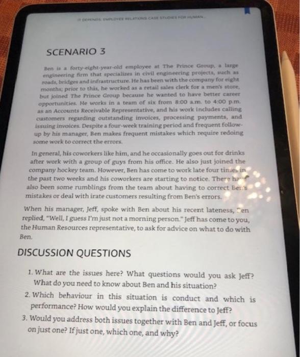 IT DEPENDS: EMPLOYEE RELATIONS CASE STUDIES FOR