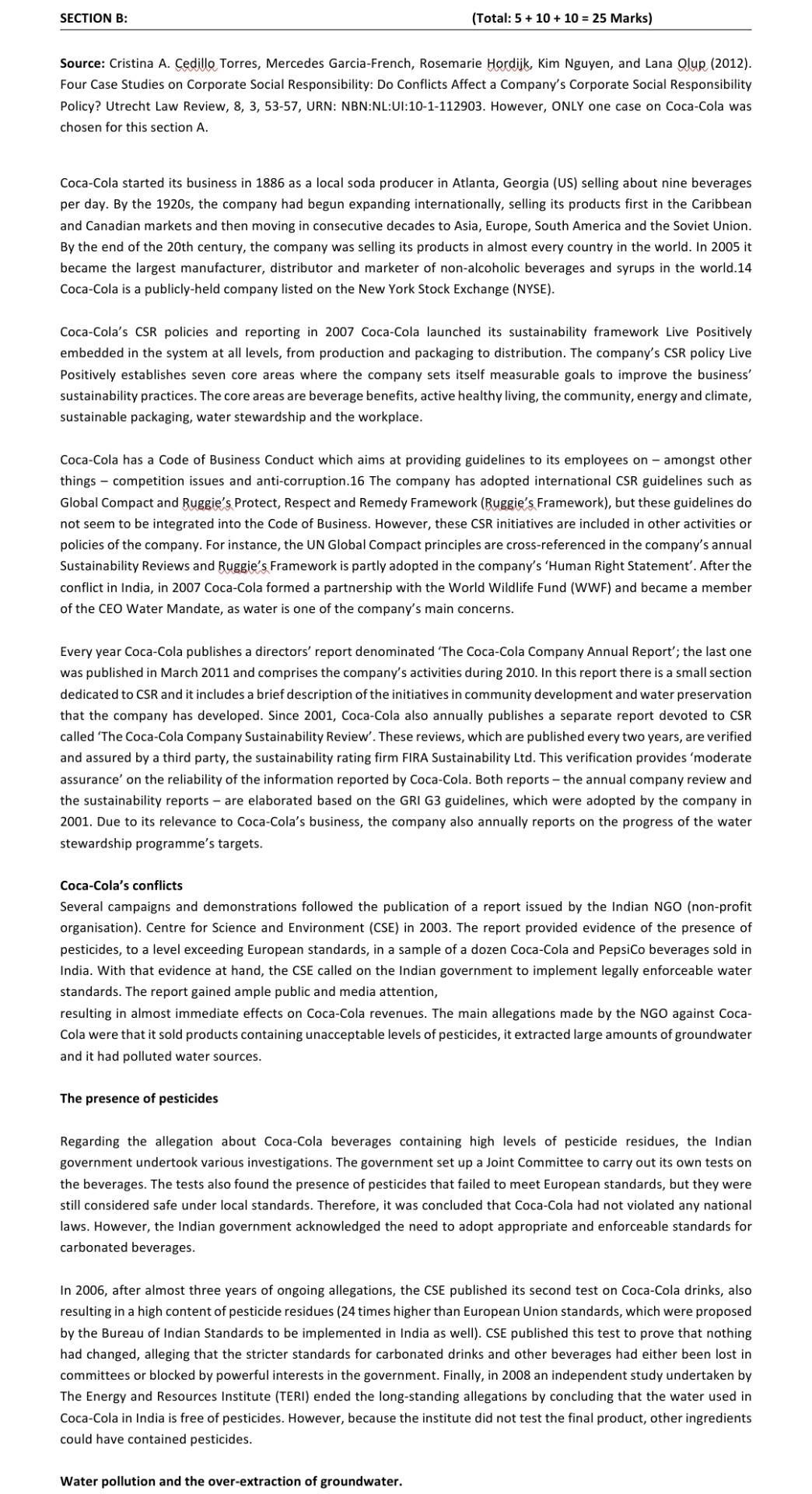 SECTION B: (Total: 5 + 10 + 10 = 25 Marks)