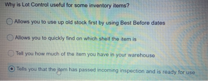 Why is Lot Control useful for some inventory