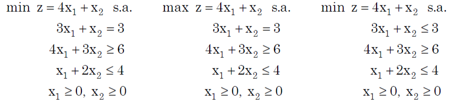 Consider the following linear programming models: