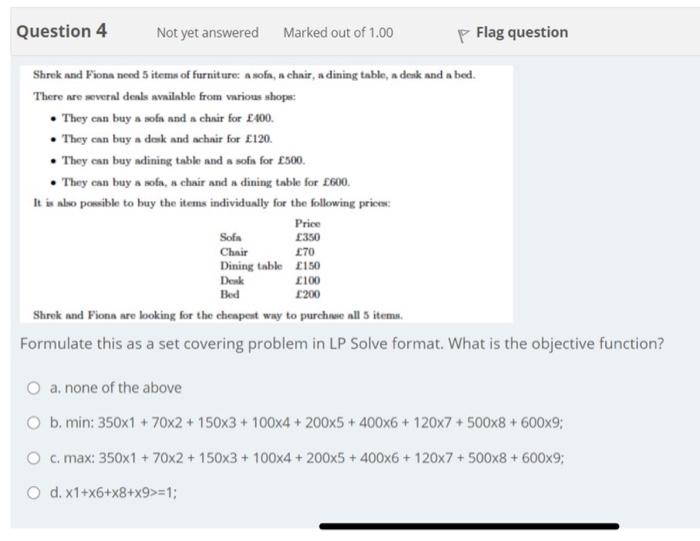 please answer the correct answer Question 4 Not