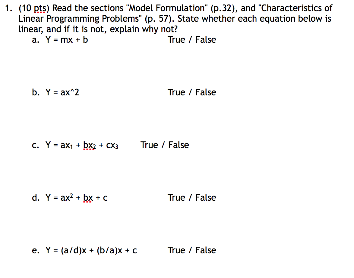 Based on Linear Programming containing 1) An