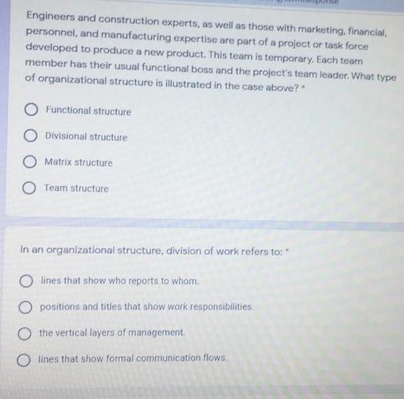 Engineers and construction experts, as well as