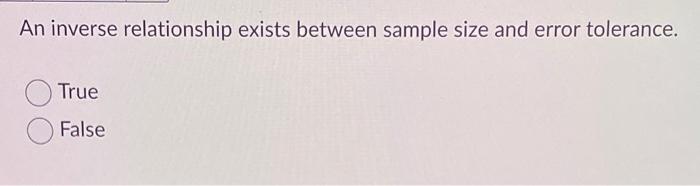An inverse relationship exists between sample