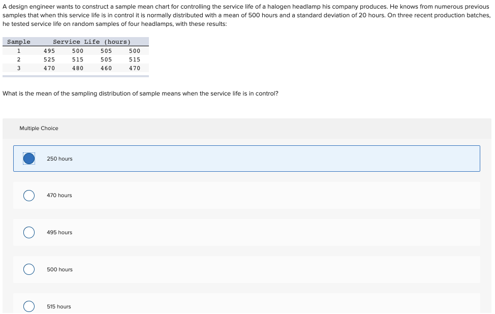 A design engineer wants to construct a sample