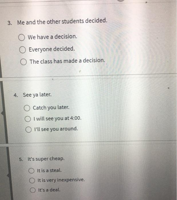 6. Match each simple, informal word to the