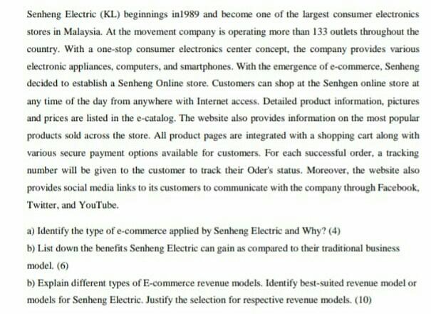 it is case study question Senheng Electric (KL)