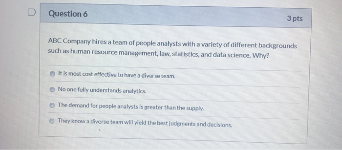 ? Question 2 3 pts Which of these is an example