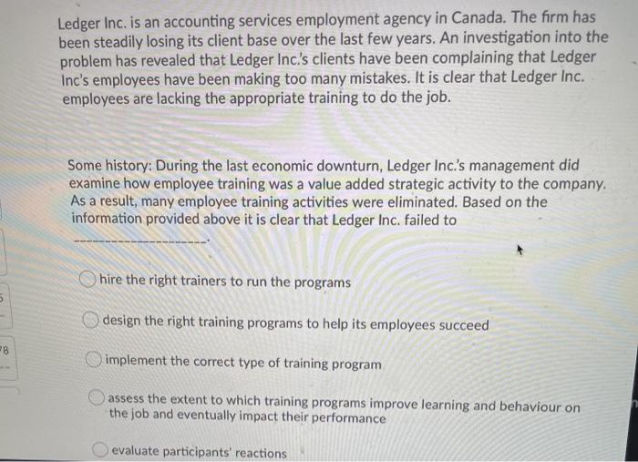 Ledger Inc. is an accounting services employment