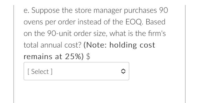 You're a buyer for Quality Kitchen Appliances.