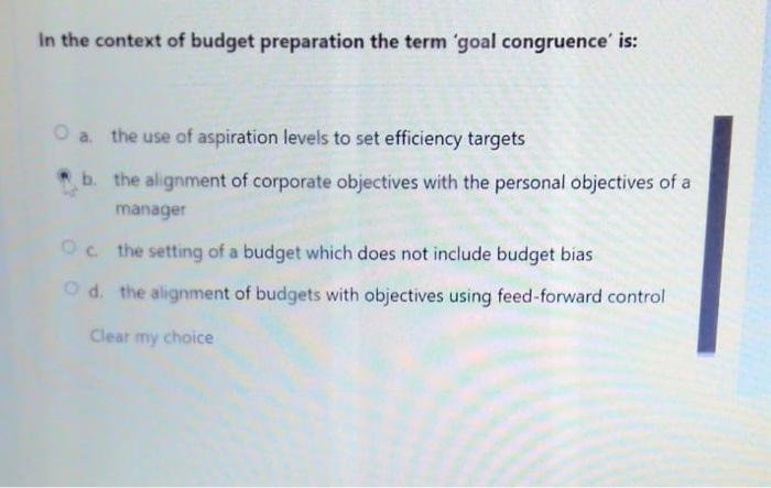 In the context of budget preparation the term
