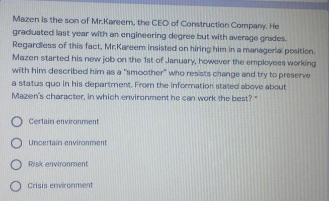 Mazen is the son of Mr.Kareem, the CEO of