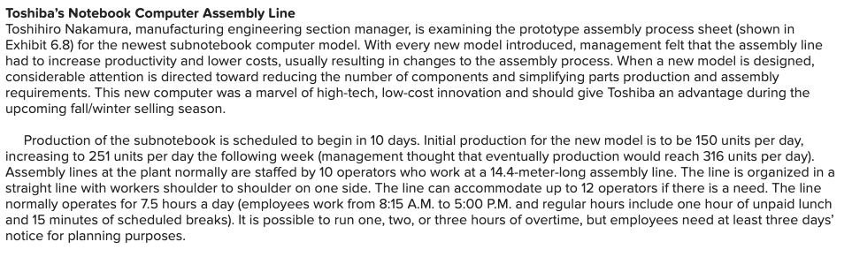 Toshiba's Notebook Computer Assembly Line