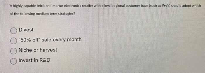 A highly capable brick and mortar electronics