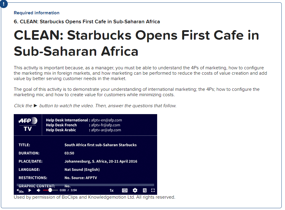 ! Required information 6. CLEAN: Starbucks Opens
