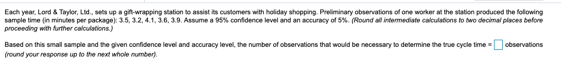 Each year, Lord & Taylor, Ltd., sets up a