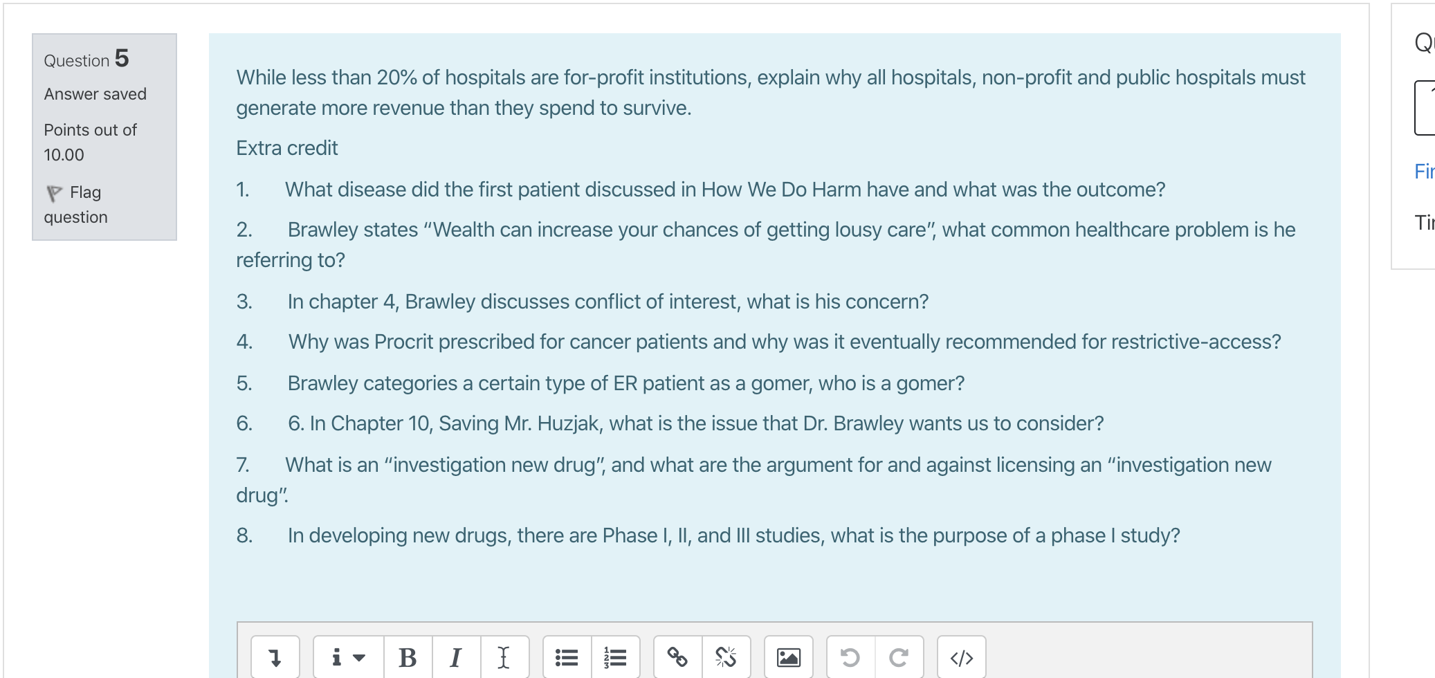 Question 5 Answer saved While less than 20% of