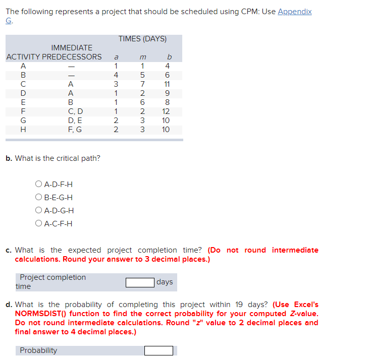 The following represents a project that should be