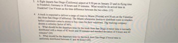 3. A flight departs San Diego (California)