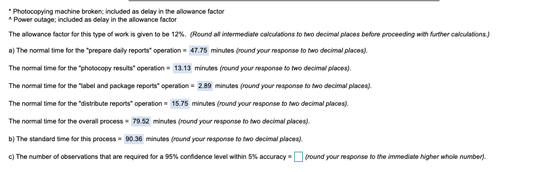 Based on a careful work study in the Hofstetter