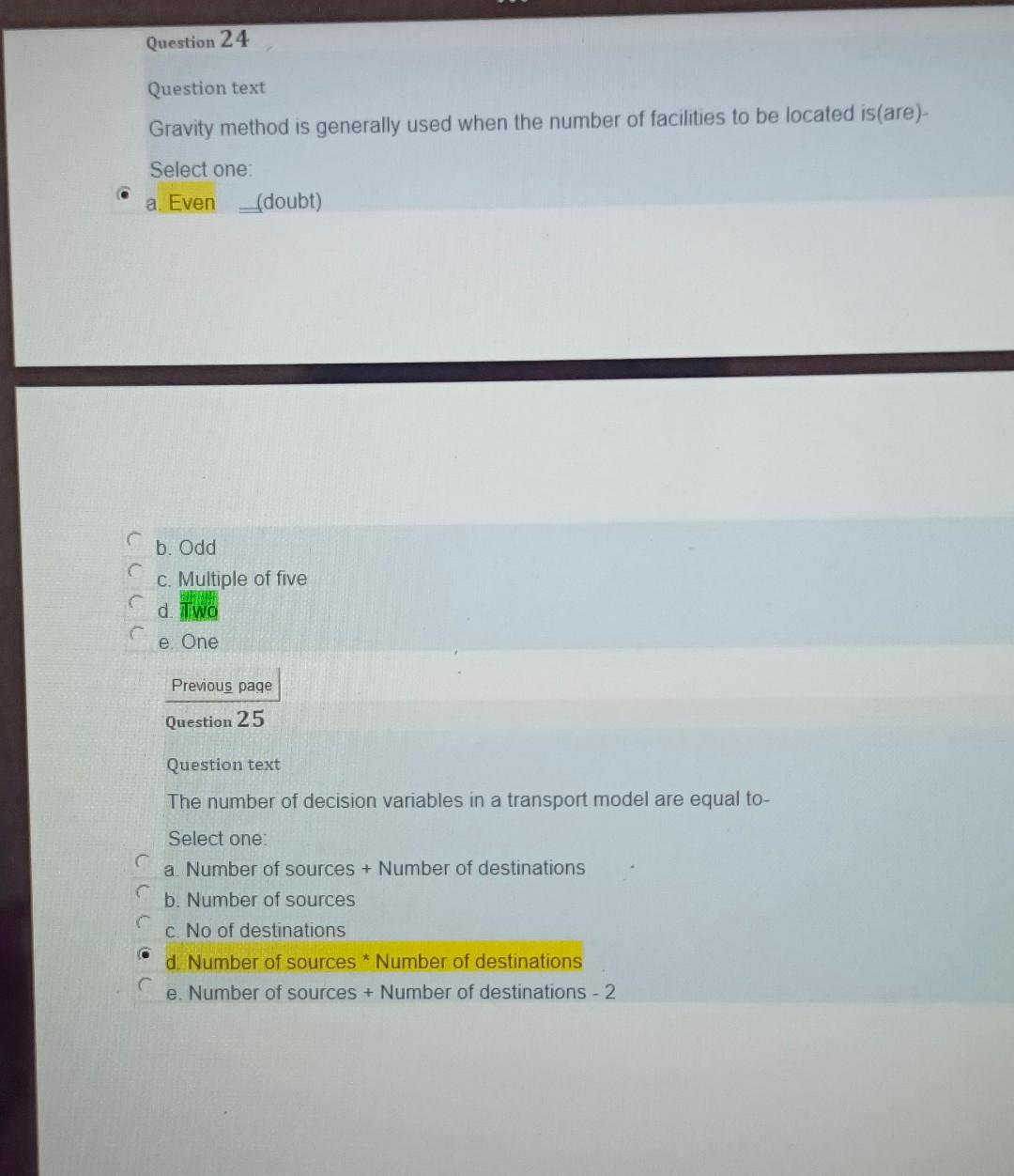 Question text Gravity method is generally used