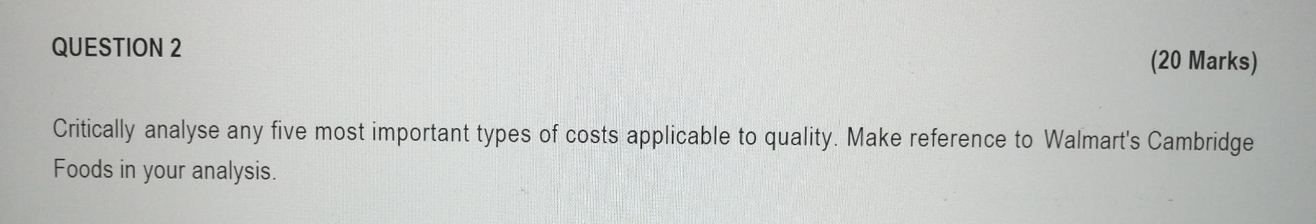 QUESTION 2 (20 Marks) Critically analyse any five