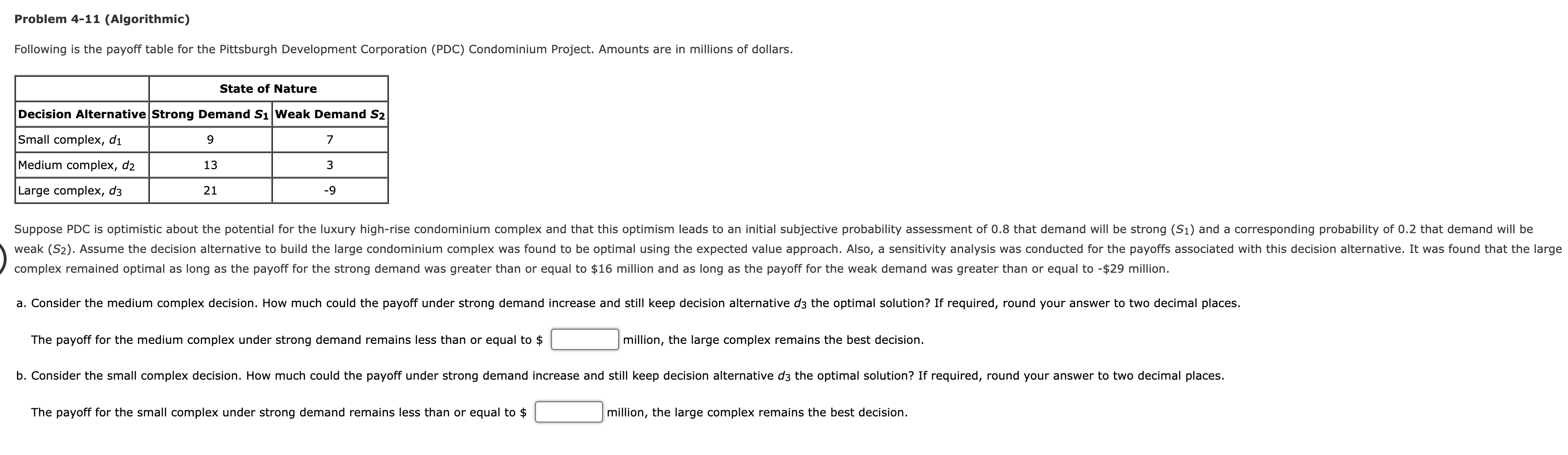 Problem 4-11 (Algorithmic) Following is the