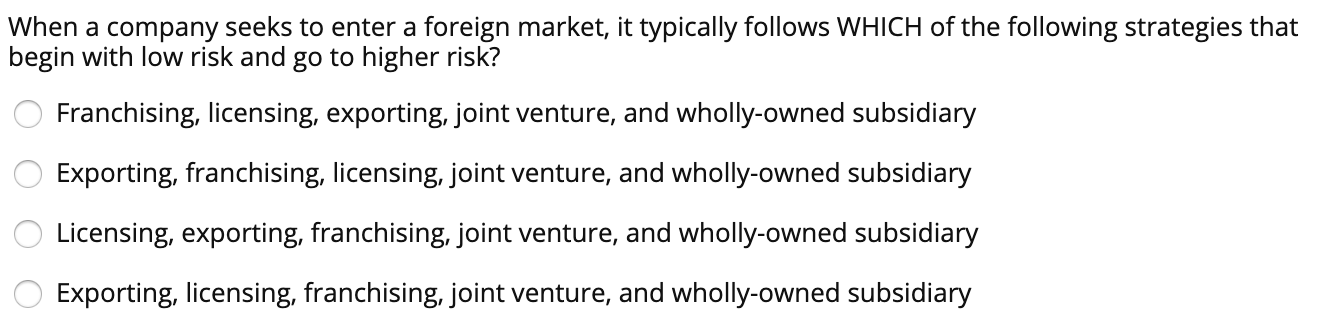 When a company seeks to enter a foreign market,