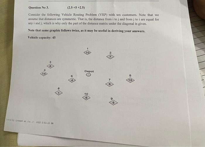 quick answer Question No 3. (2.5+5 +2.5) Consider