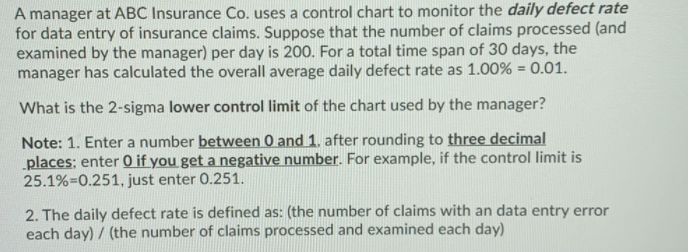 A manager at ABC Insurance Co. uses a control