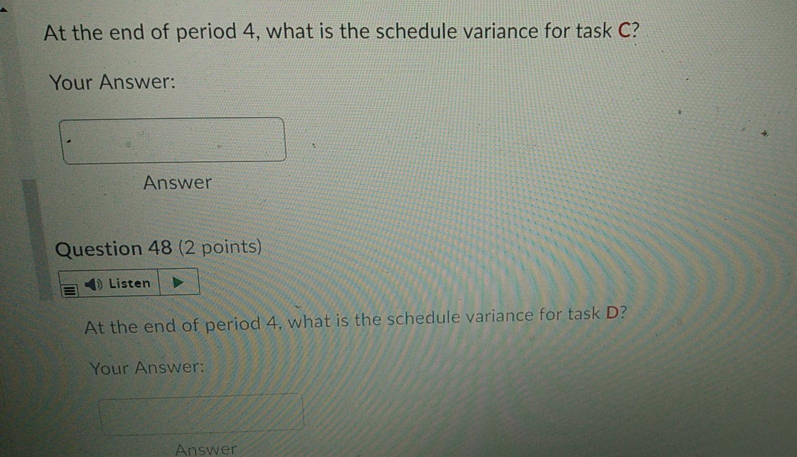 Given the project baseline information given