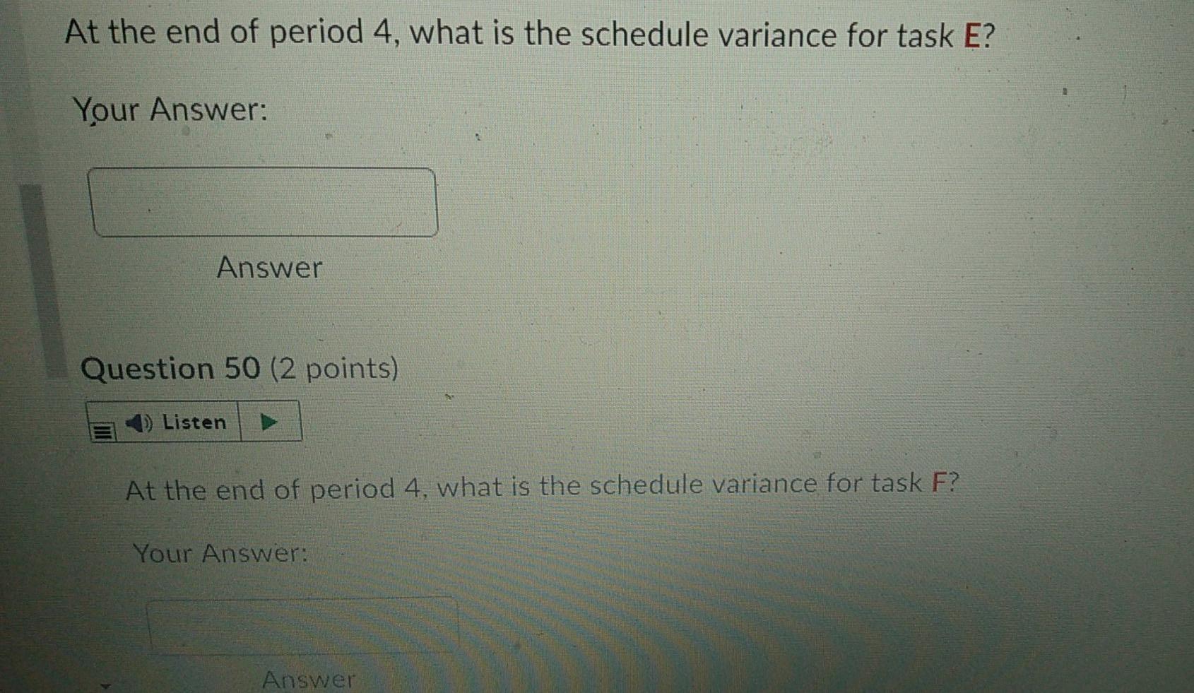 Given the project baseline information given