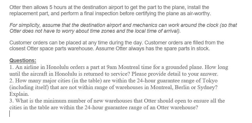 CASE STUDY - Warehouse The following case about