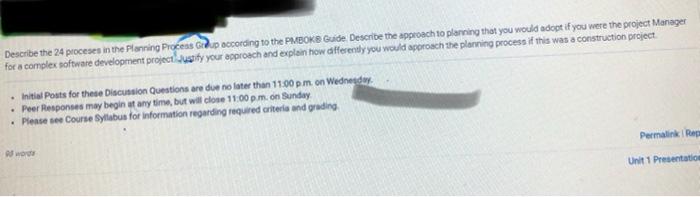 Describe the 24 process in the planning Process