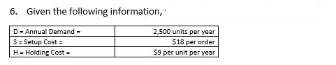 How many orders would be placed per year? 6.