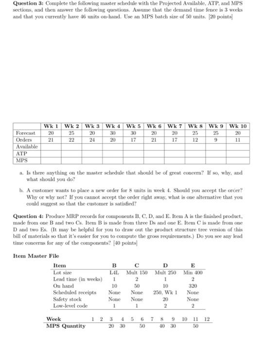 please provide excel formulas Question 3: