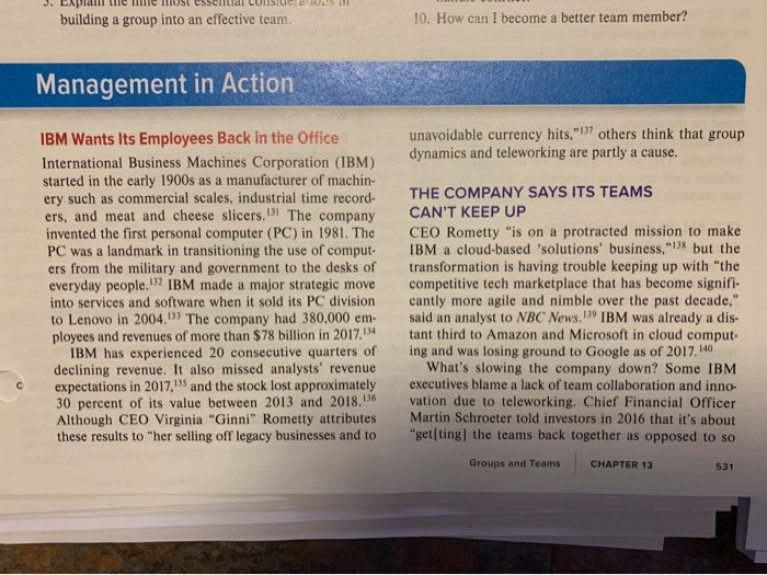Management in Action Chapter 14. Please answer