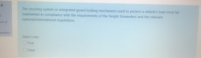 4 The securing system or integrated guard locking